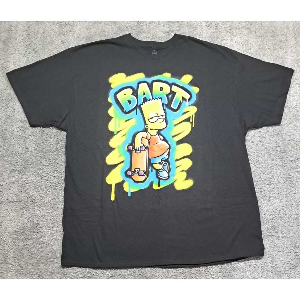The Simpsons T-Shirt Mens Sz XXL Bart Skateboarding Graffiti Airbrush Skater